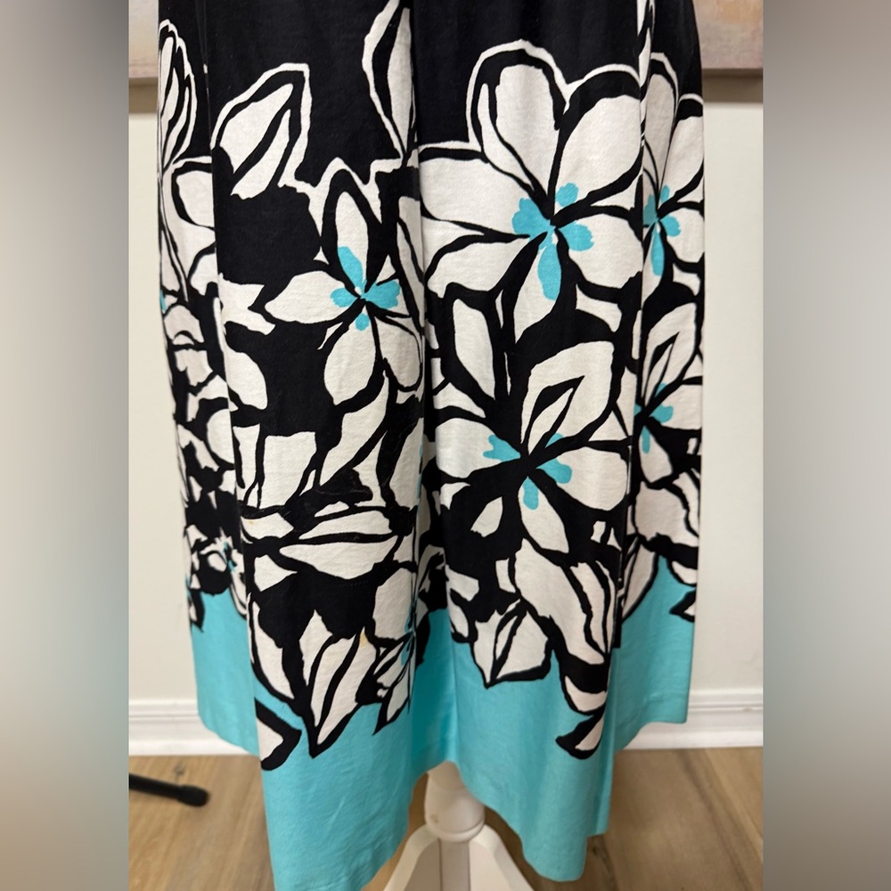 DANNY & NICOLE Dress, Sleeveless, Black/Turquoise, Size 14 - Picture 3 of 8